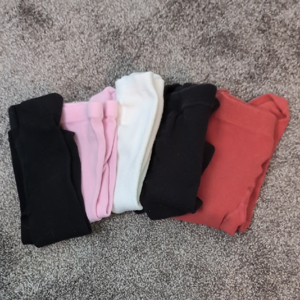 Set of 6 Colorful Baby Leggings With Feet